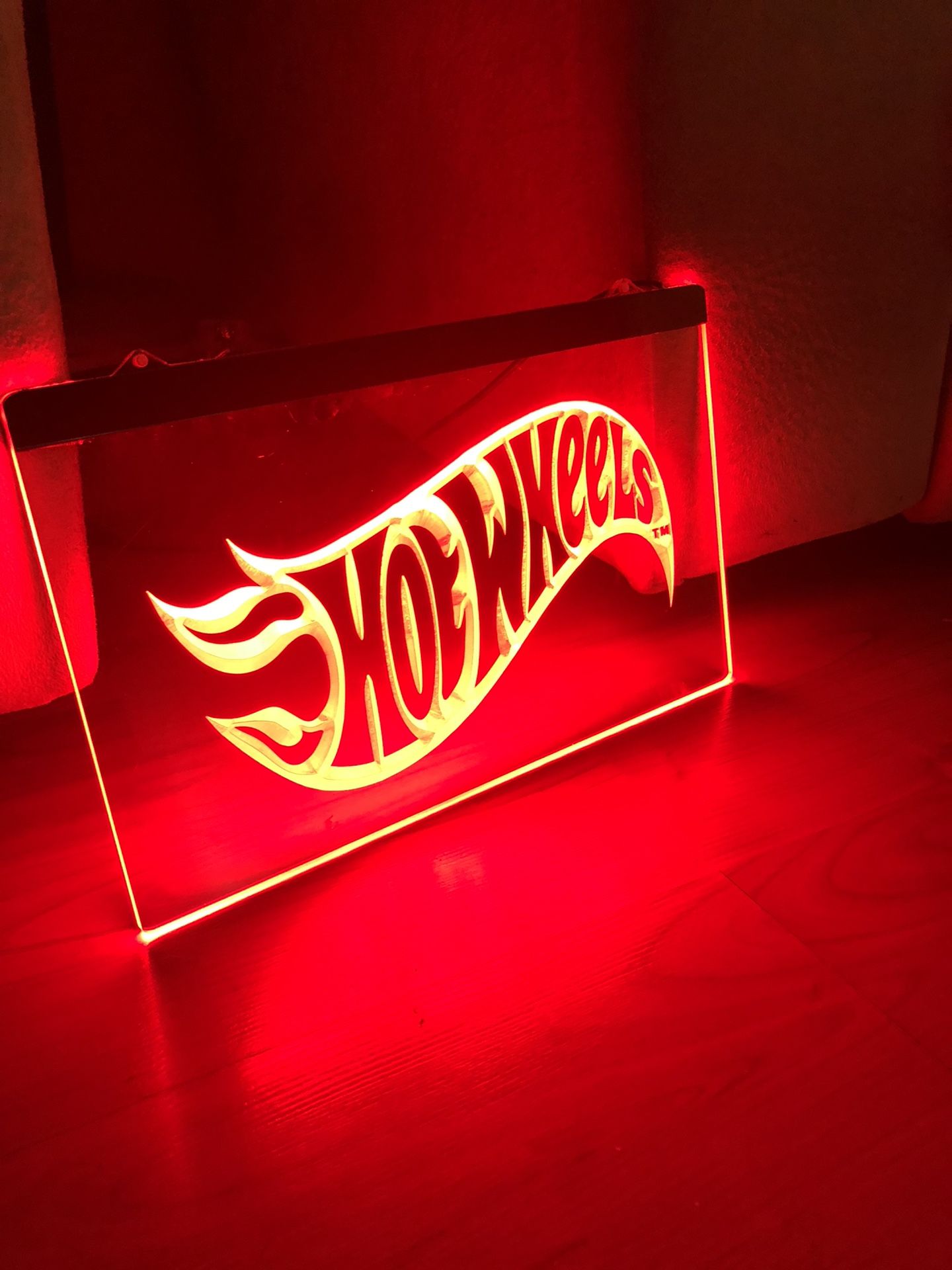 HOT WHEELS LED NEON RED LIGHT SIGN 8x12