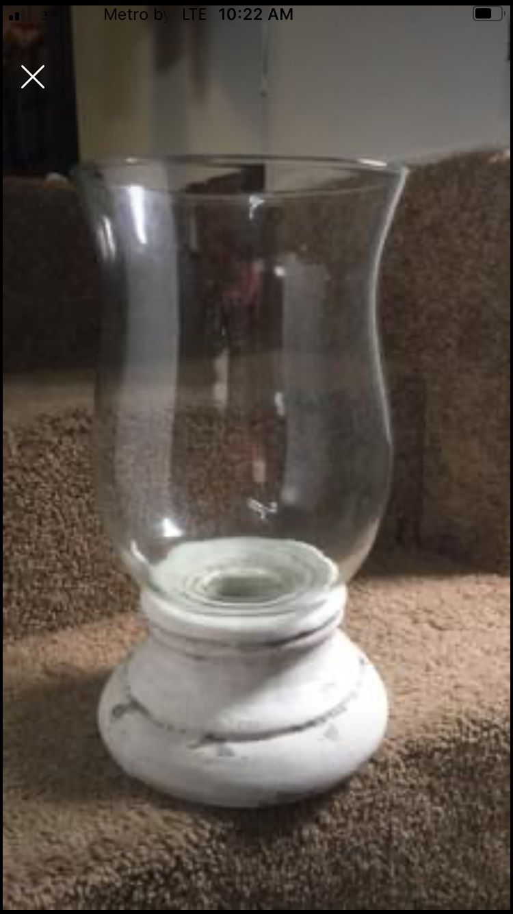 Glass vase home decor candle holder