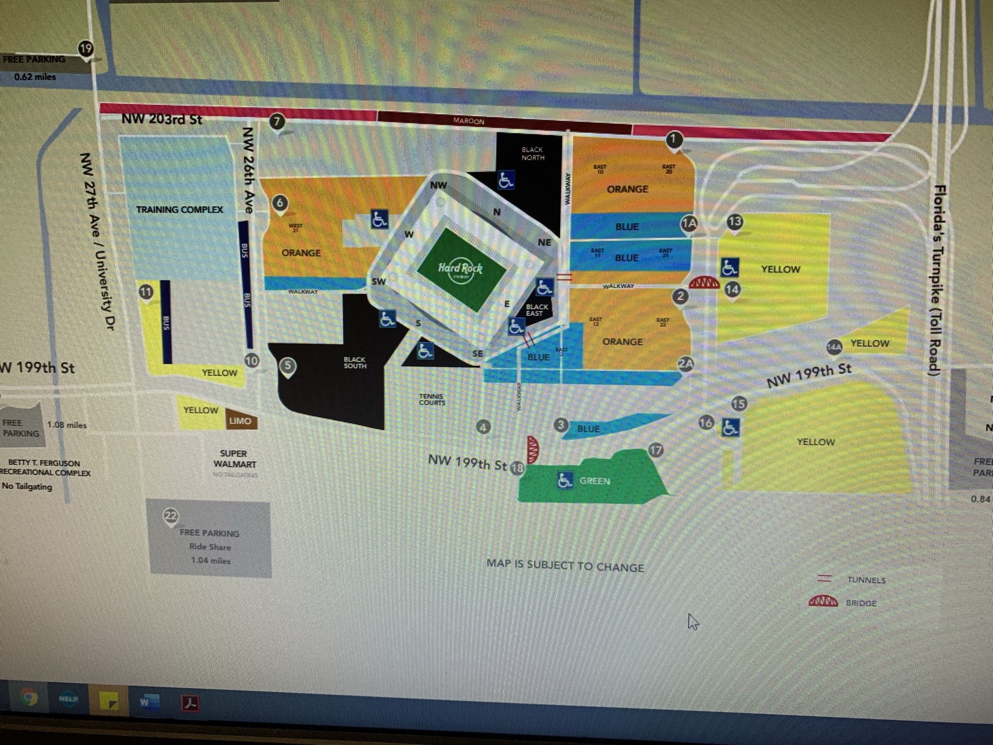 1 NC State @ Miami Hurricanes Green Parking Pass 10/23