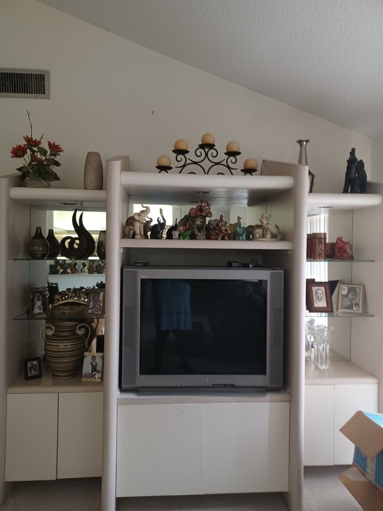 Nice Entertainment Center With Free Sonny TV Working Fine With Cable.