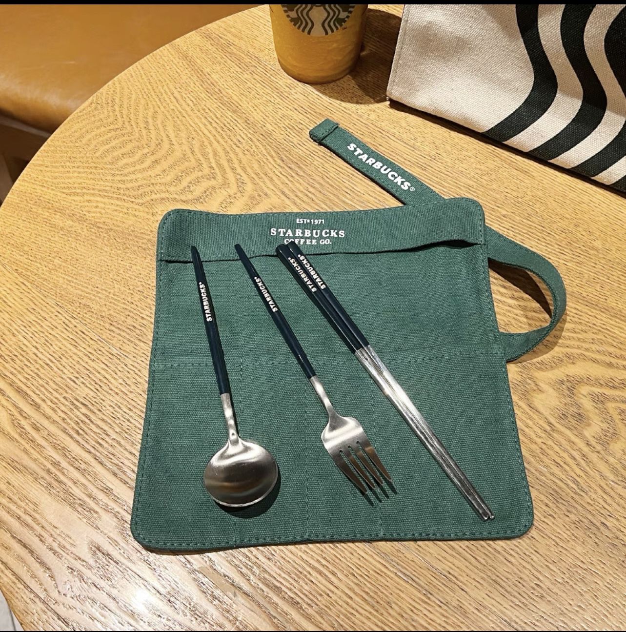 spoon fork chopstick set with case