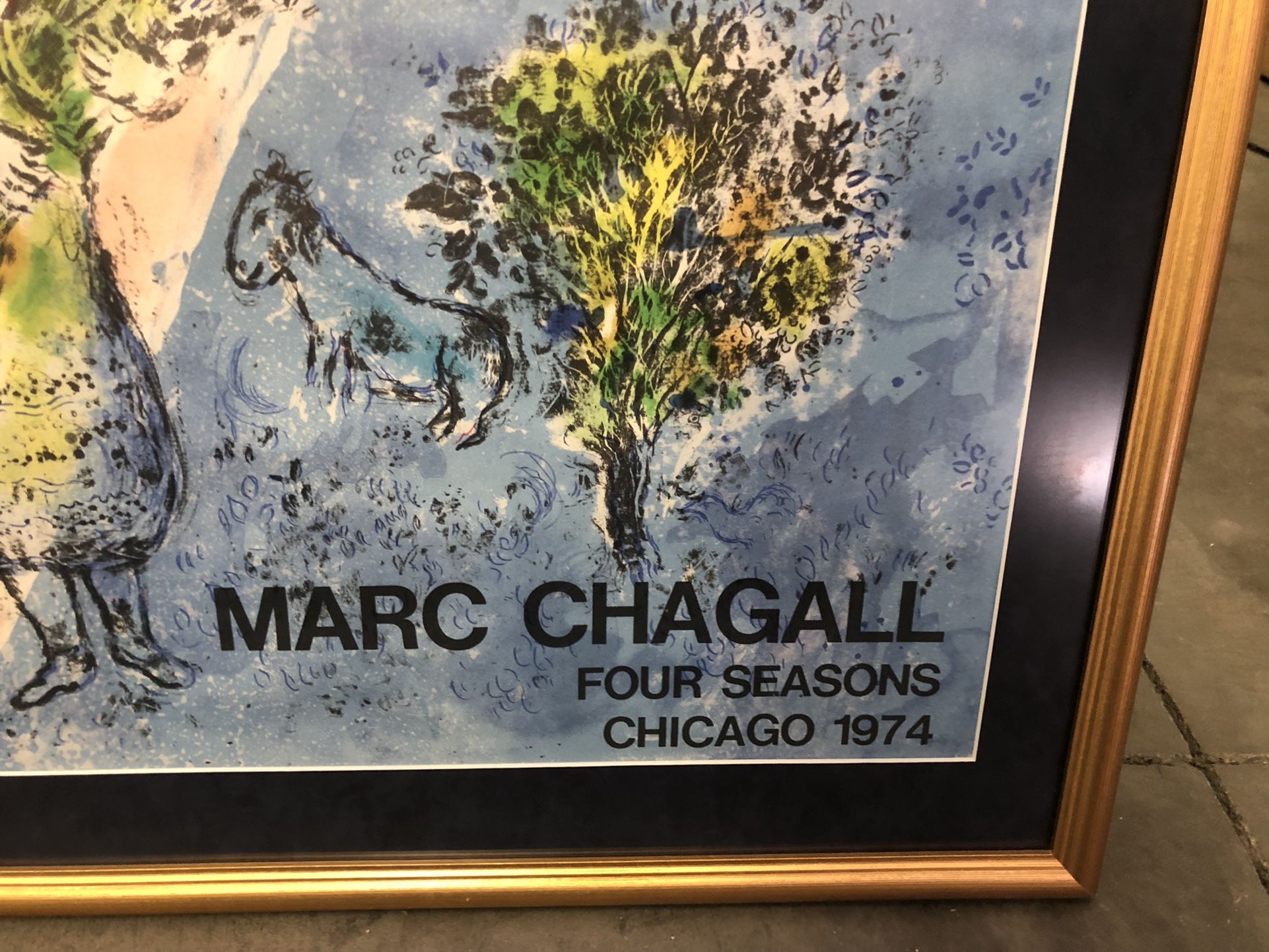Mark Chagall Poster Chicago 1974