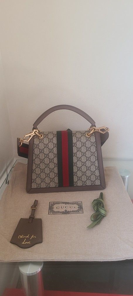 Gucci Women Queen Marqueret Bee Crossbody Bag