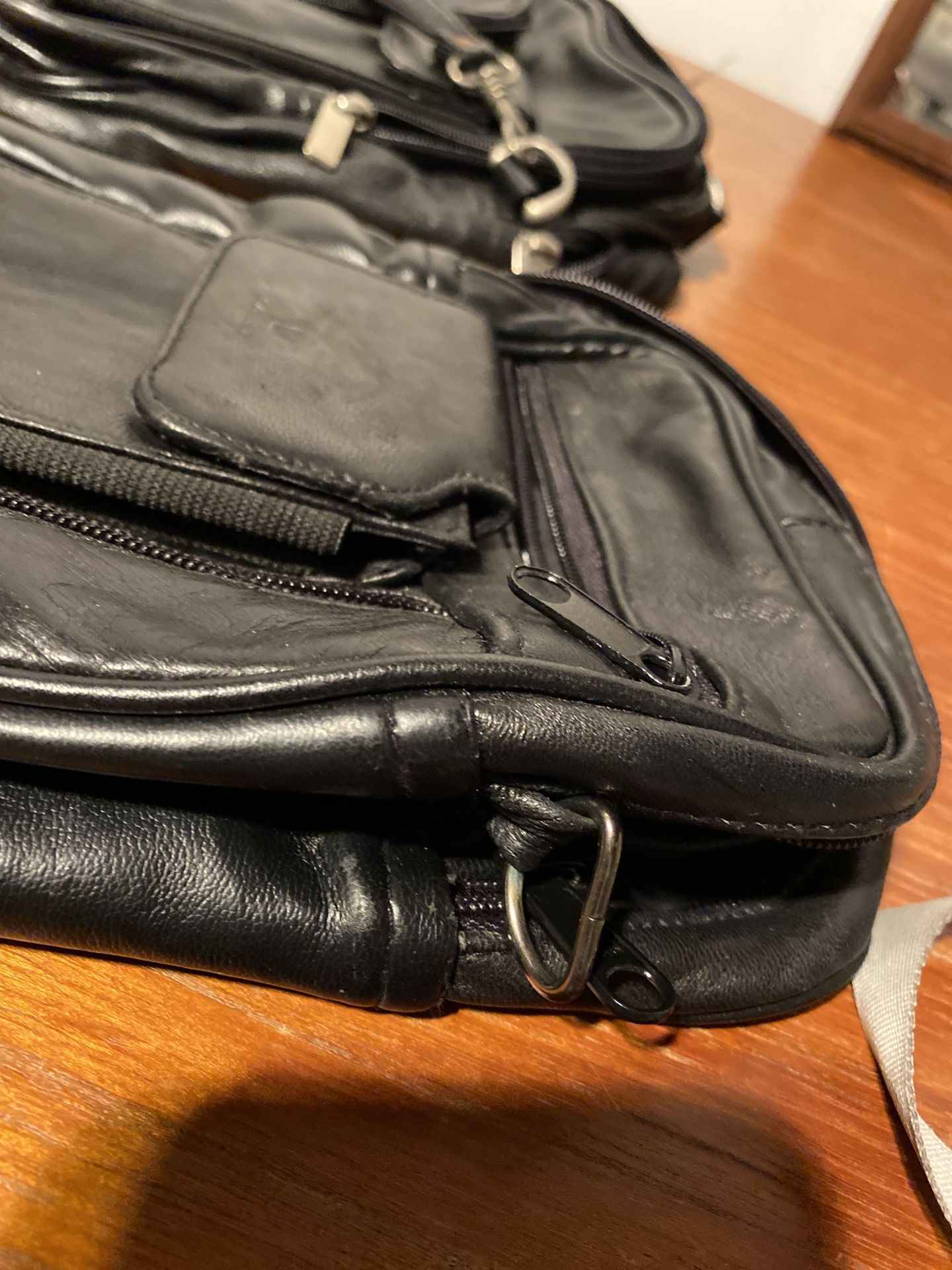Two (2) Men’s Leather Messenger Bags Black