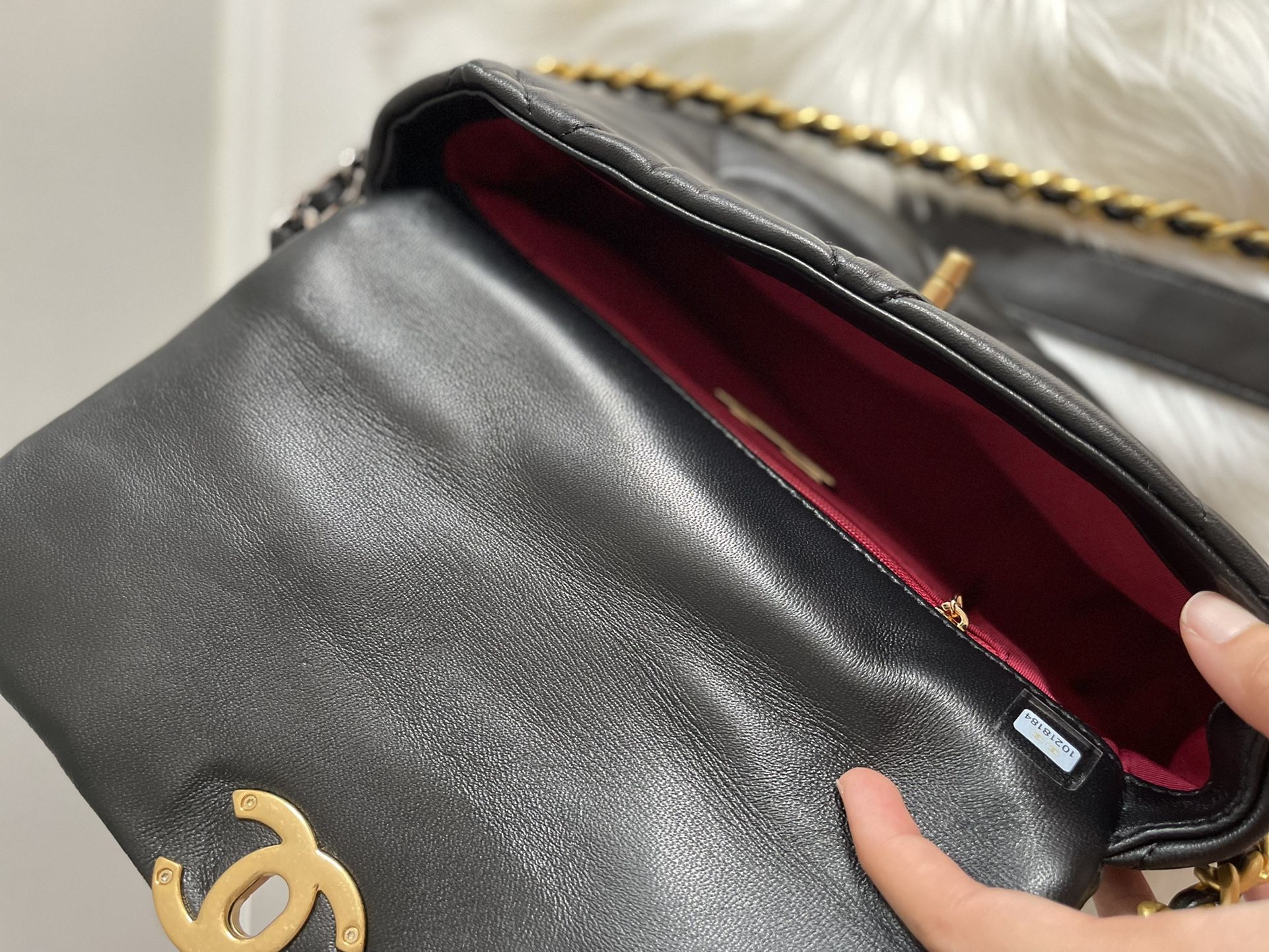 Black %100 High Quaility Leather Cc Women Bags