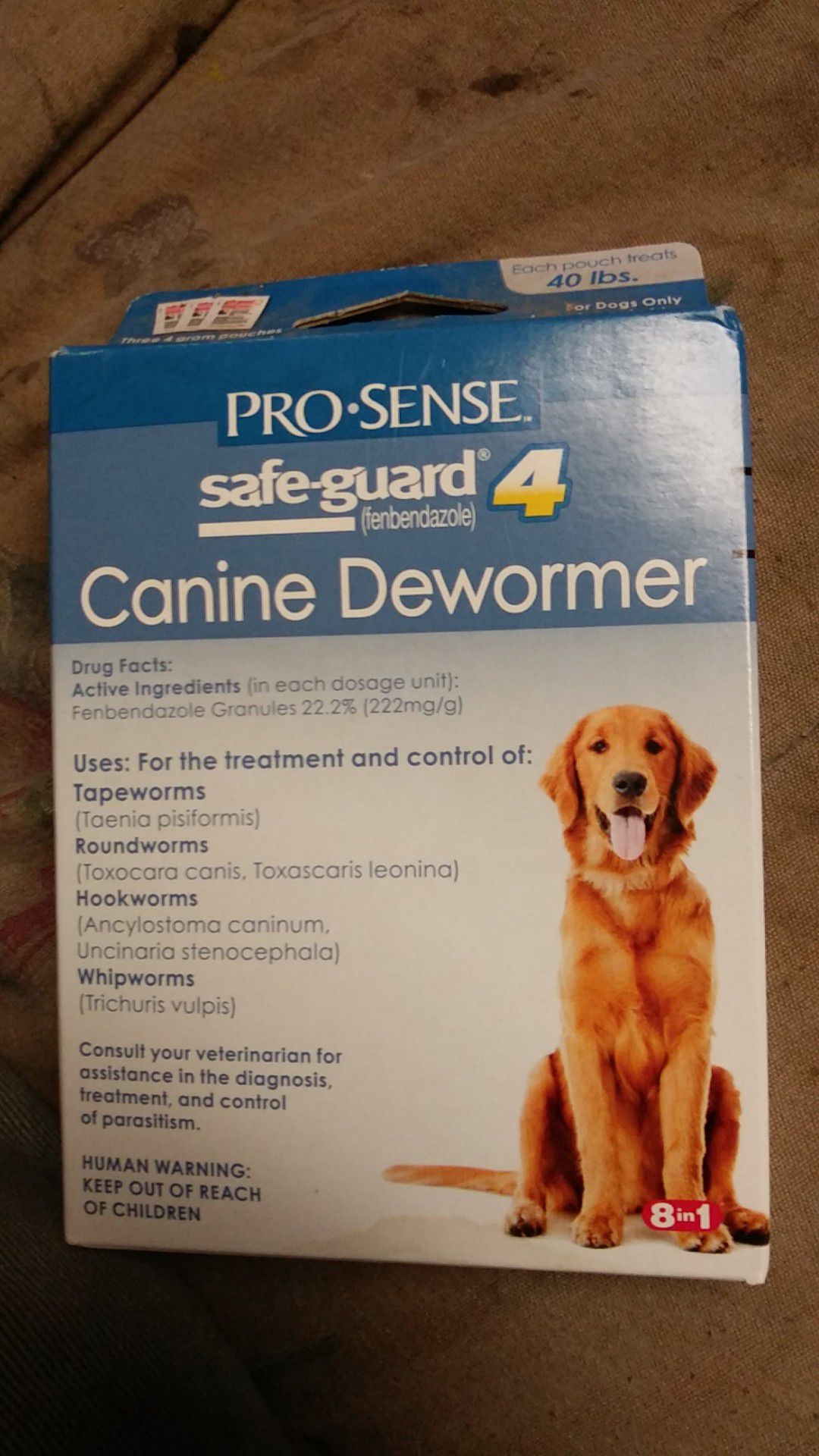 20 boxes Prosense Safeguard 4 canine dewormer