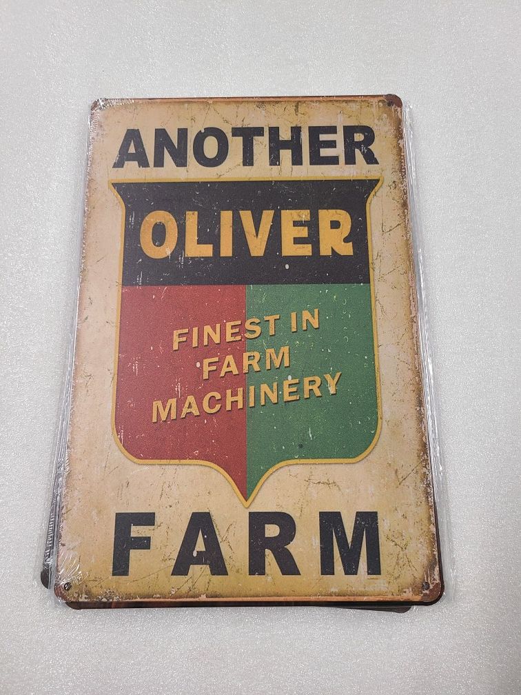 Oliver farm tractor faux vintage ad metal sign
