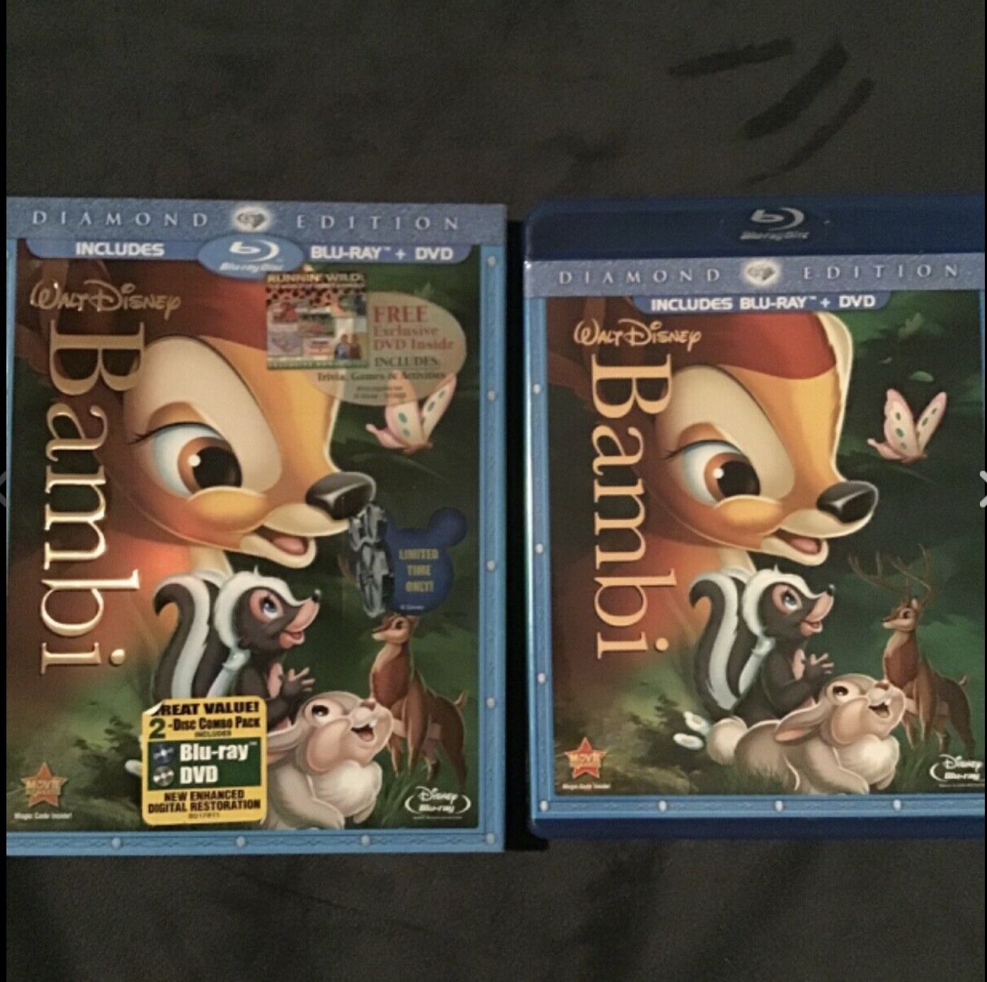 Bambi [Two-Disc Diamond Edition Blu-ray/DVD Combo] + Running Wild, 3 DVDs