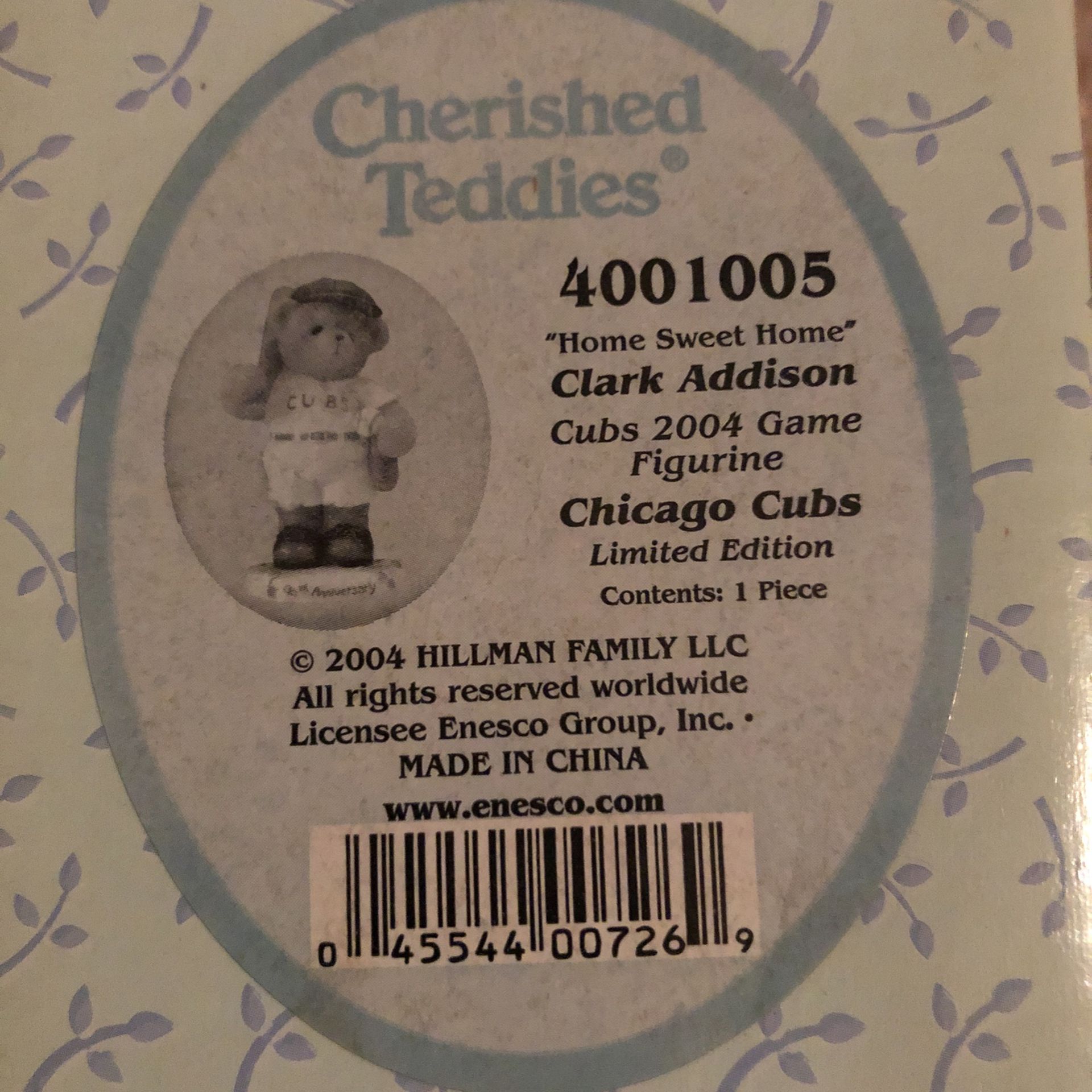 New In Box, Cherished Teddies “Home Sweet Home” Clark Addison 2004 Figurine