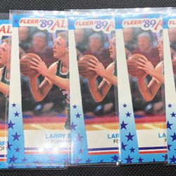 1989-90 Larry Bird Sticker All-Stars Lot of 5 NM or Better Thumbnail