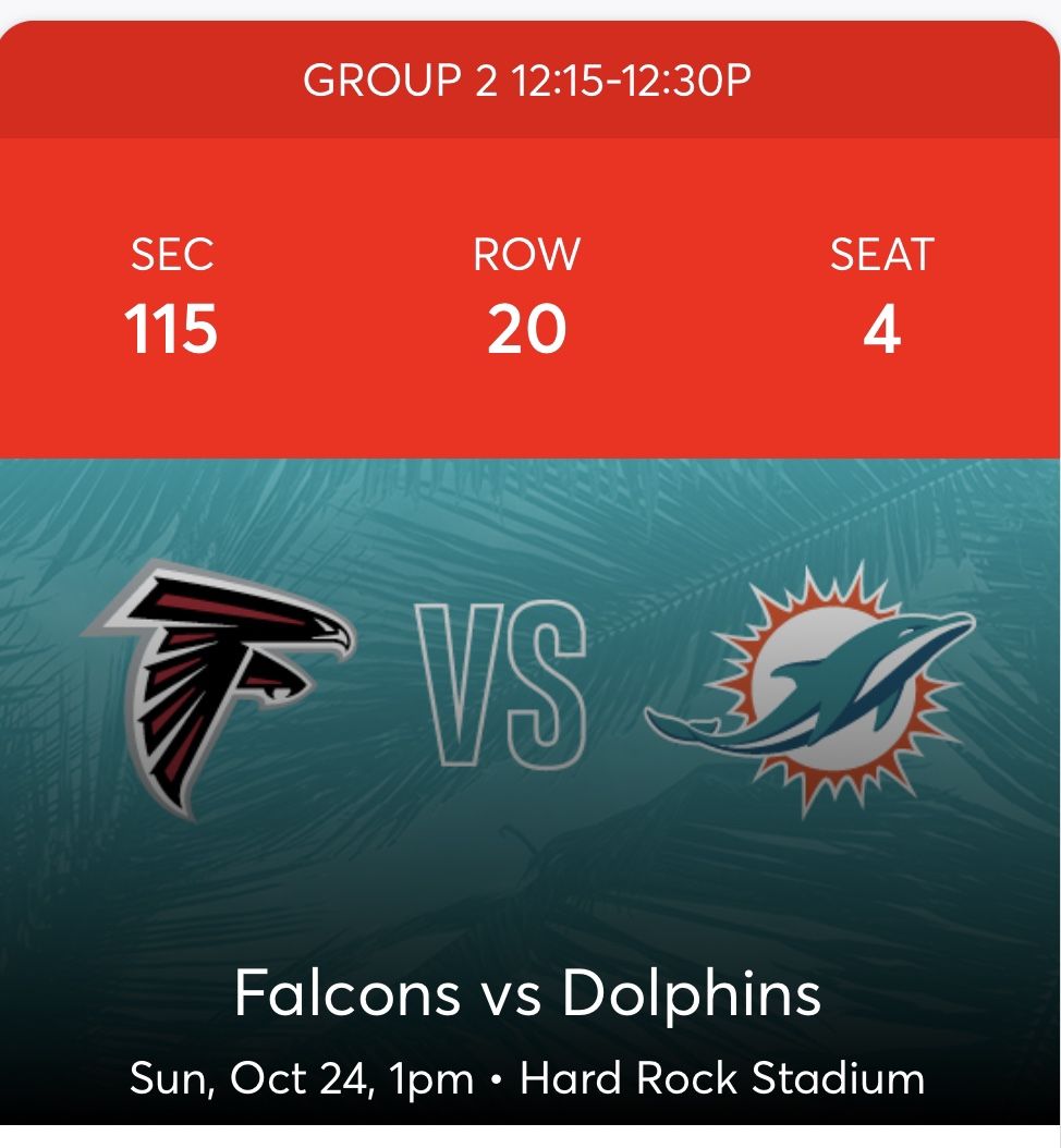 Falcons v Dolphins 10/24
