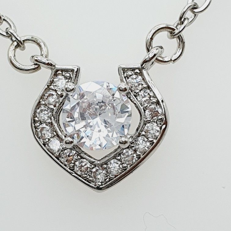 "Pave Unique Hollow Pendant Necklace for Women, L592