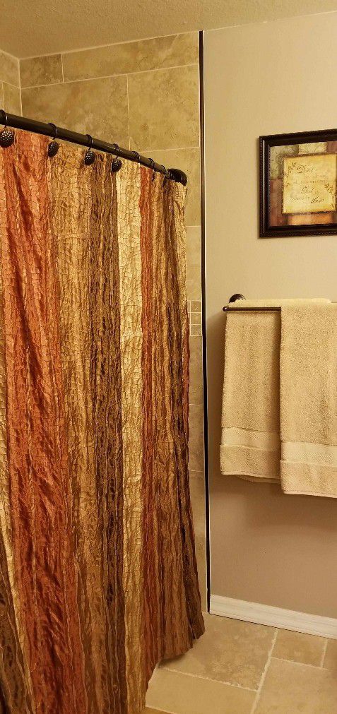 Manor Hill Sierra Copper 72x72 Fabric, Sierra Shower Curtain