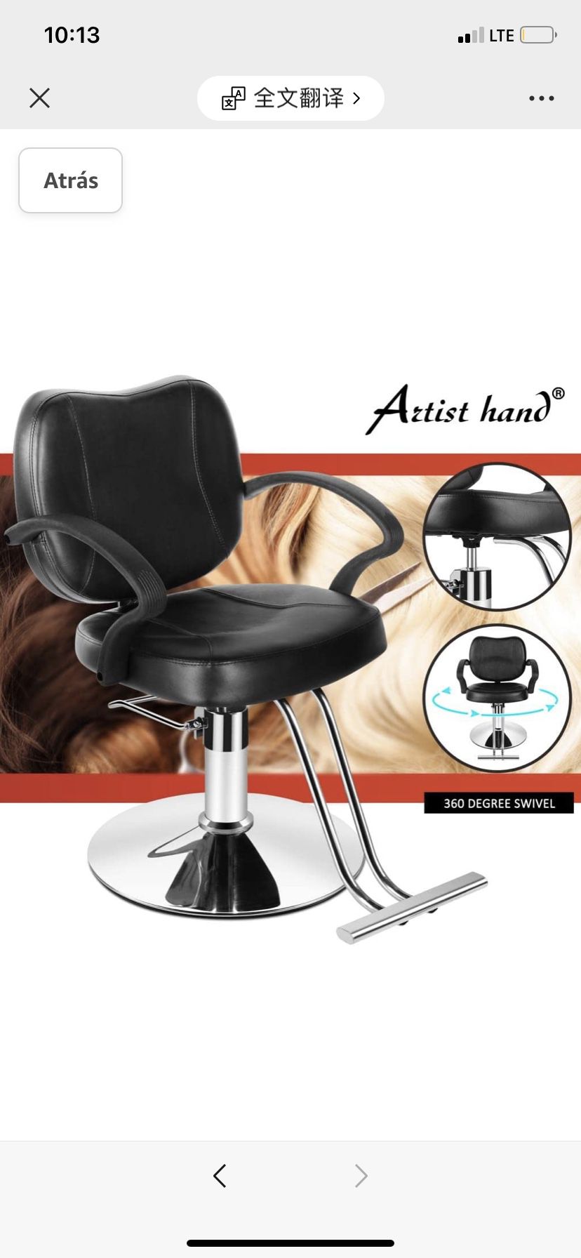Hairdresser's hand-held hairdressing chair