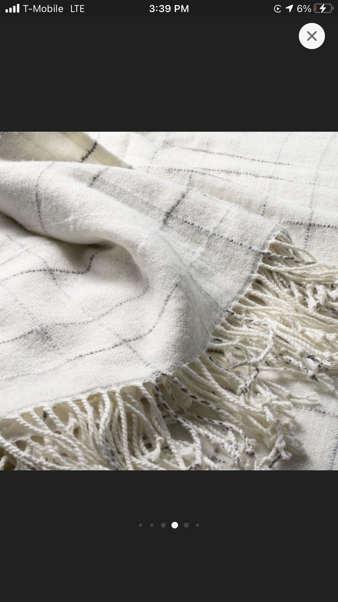Checkered Fringe Throw Blanket Gray/Sour Cream -Hearth & Hand With Magnolia