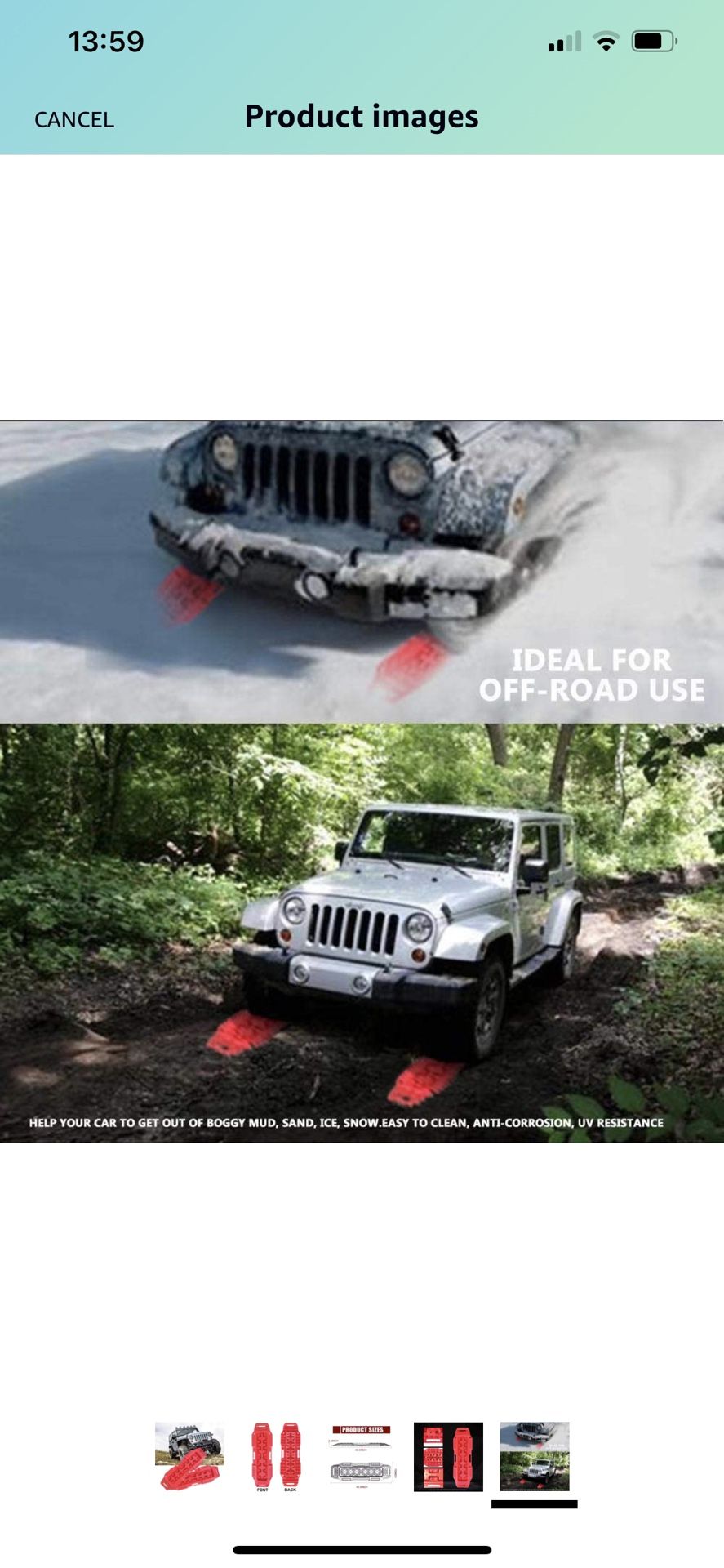 FLARESTAR Recovery Track,Recovery Mat, Recovery Traction Mats for Off-Road Mud, Sand, Snow Vehicle Extraction (Set of 2), Red