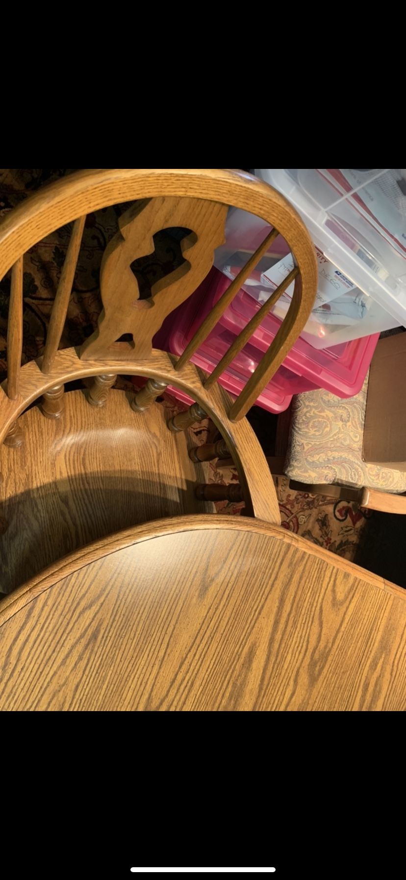 Dining Table Solid Oak w/one extension in excellent condition with Six(6) Arms Chairs asking only $1450. Obo today