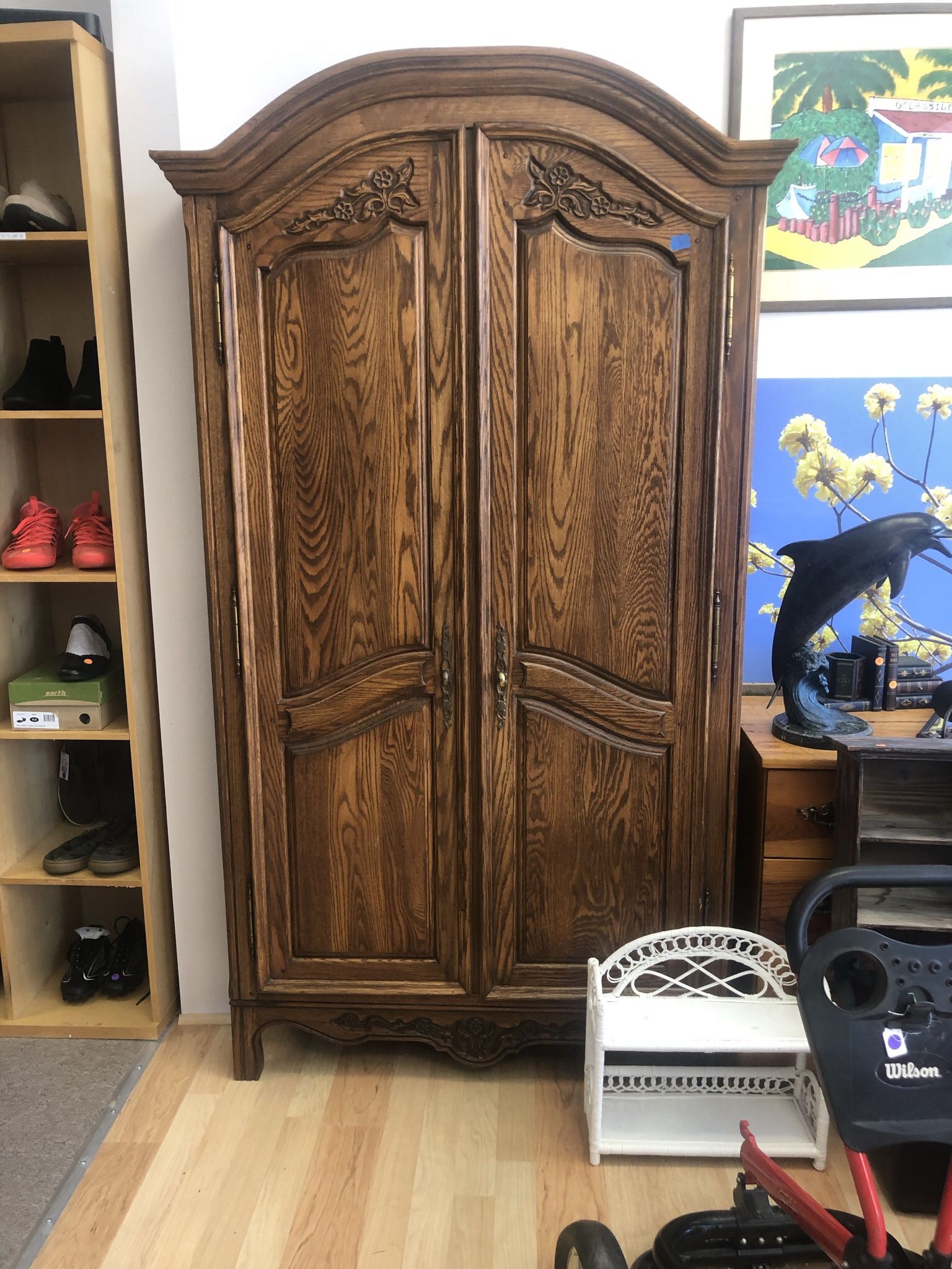 Vintage Solid Wood Armoire