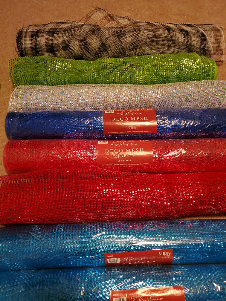 New and Used Rolls Of Deco Mesh Ribbon