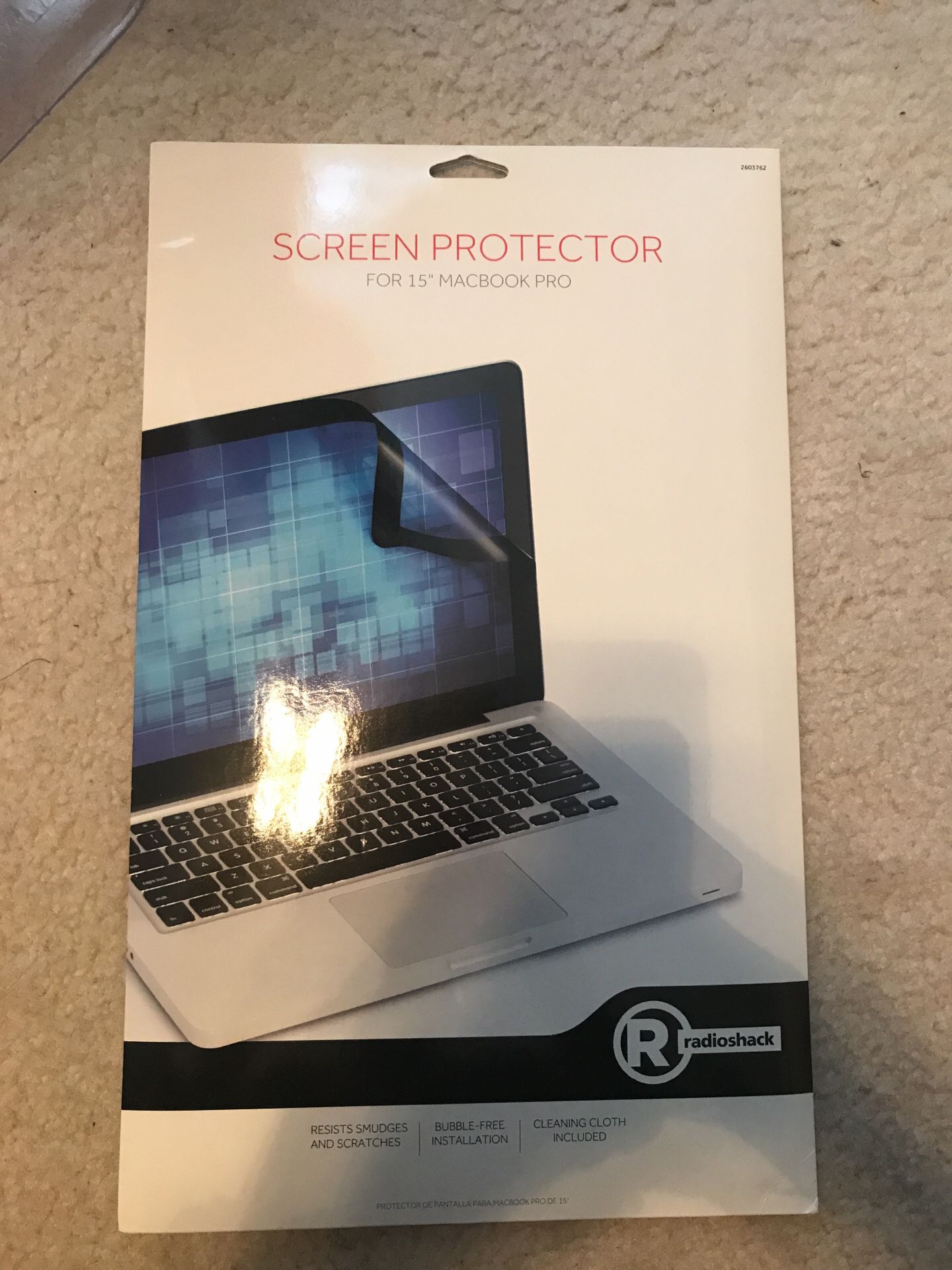 2603762 RadioShack Screen Protector For 15" MacBook Pro 