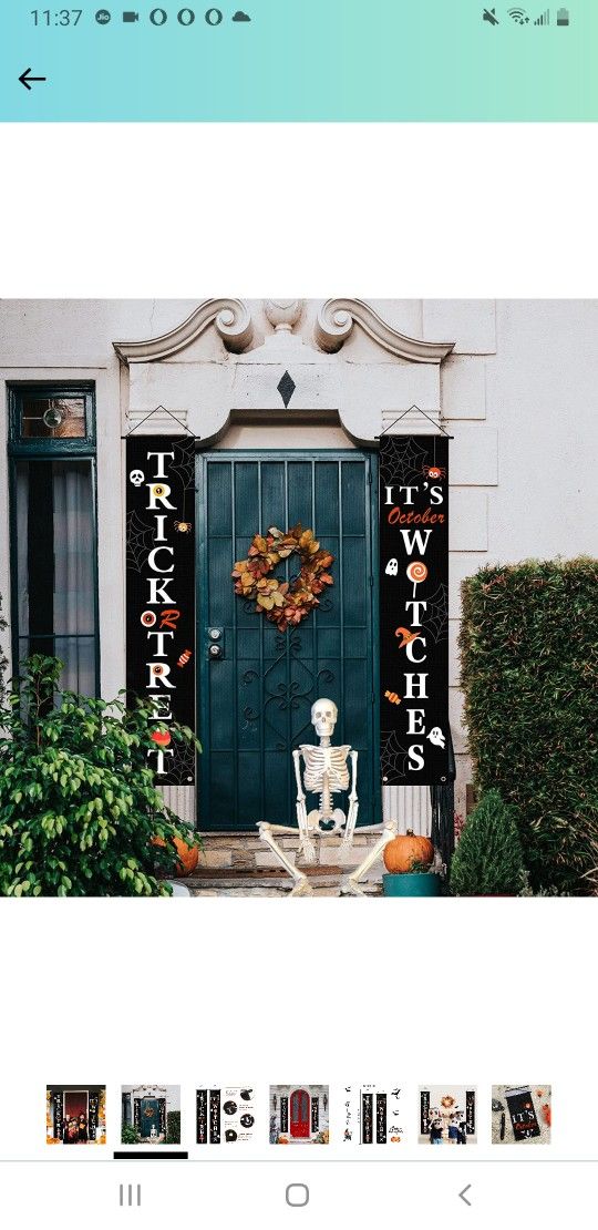 Halloween Decorations Outdoor Indoor,Halloween Decor Porch Signs,Halloween Banners for Front Door or Indoor Home Decor,Halloween Welcome Signs,Trick o