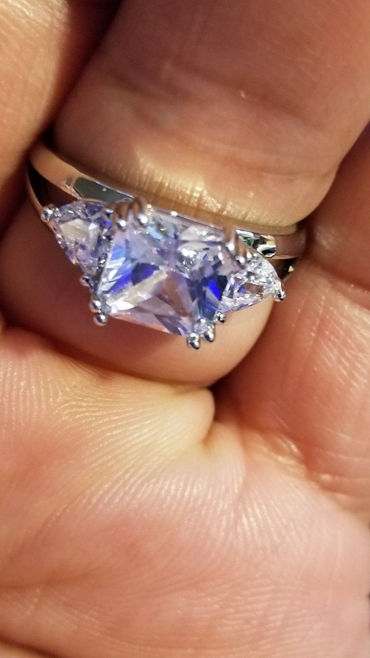 Gorgeous princess Cut Women's Wedding Engagement Promises Ring Size 9.0