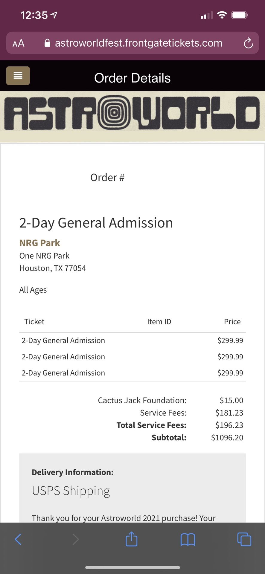 Astroworld Festival Tickets