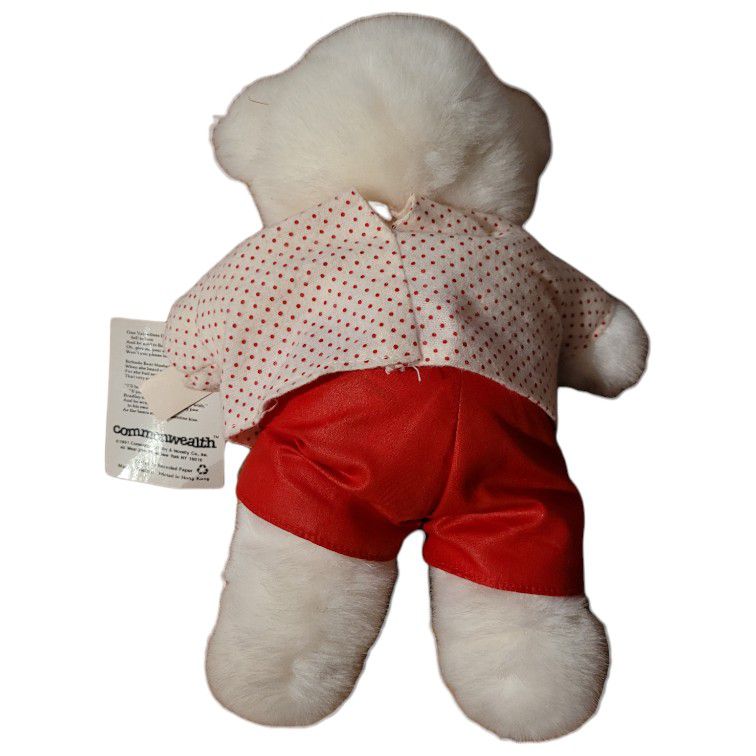 Vintage 1991 Teddy Bear Darlings Red Dot Shirt & Bowtie Commonwealth Valentine Plush
