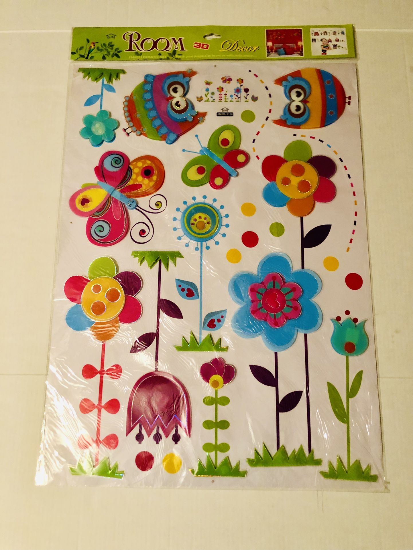 Owl & Flower 3D Wall, Mirror or Window Sticker Absolutely Stunning Some of the Decals Pop out and look realistic 30x20 Inches 2 available listing
