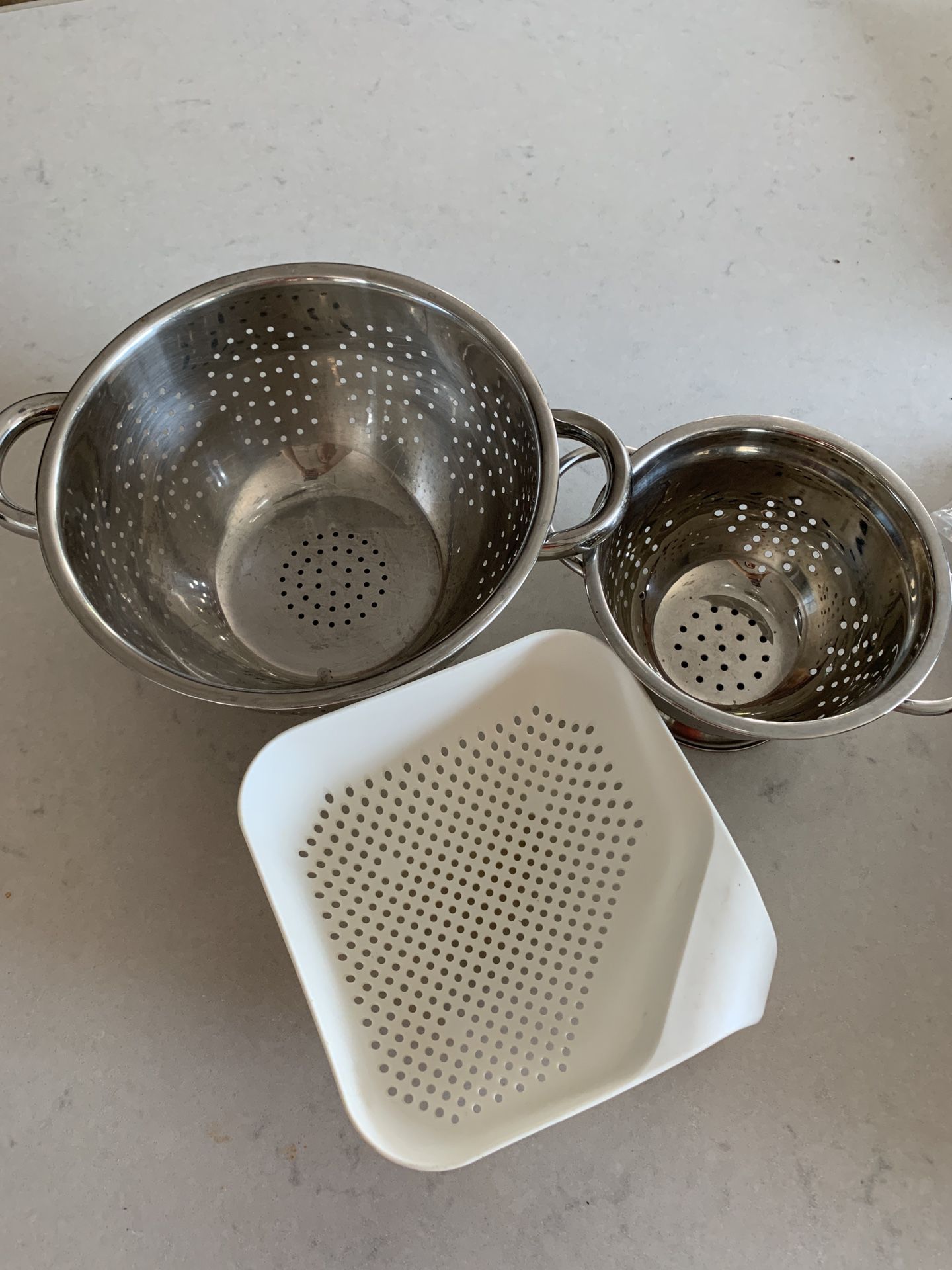 3 Bundle Assorted Strainers Stainless Steel