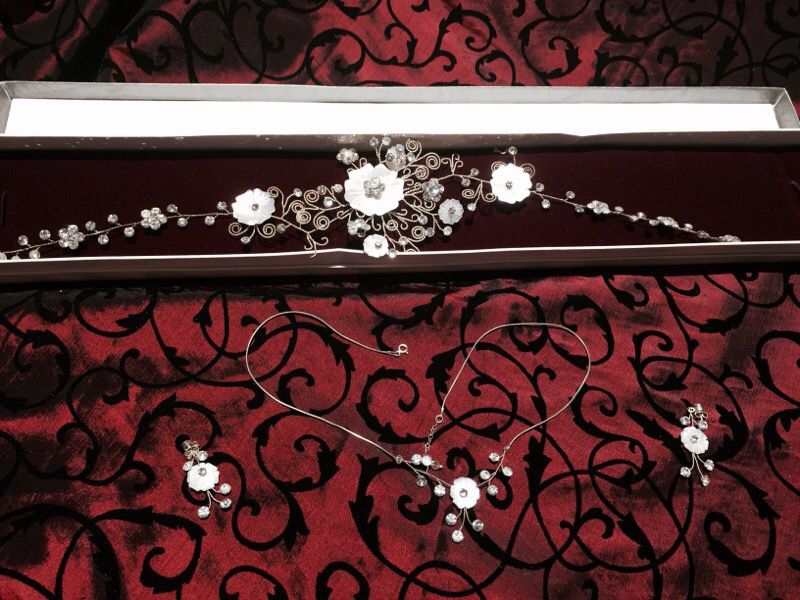Tiara, 925 silver and crystals , handmade