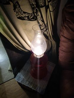 Antique-Eagle- Hand Blown- Vintage-Kerosene Lamp Thumbnail