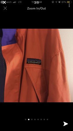 Men’s Bright Orange Patagonia Jacket (Size Medium) Thumbnail