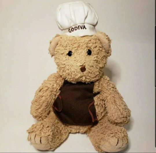 GUND Godiva Brown Teddy Bear Chef Hat Apron Tan 8" Plush Stuffed Animal