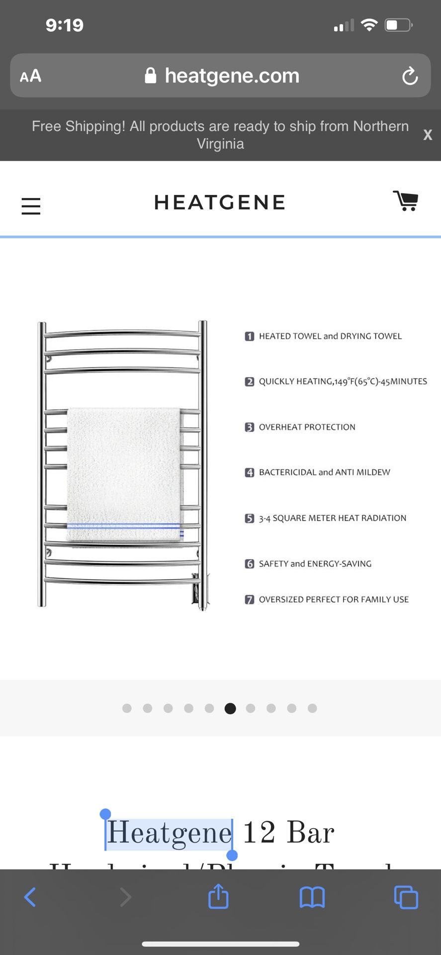 Heat Gene Brushed Polish Nickel HG-441 Towel Warmer