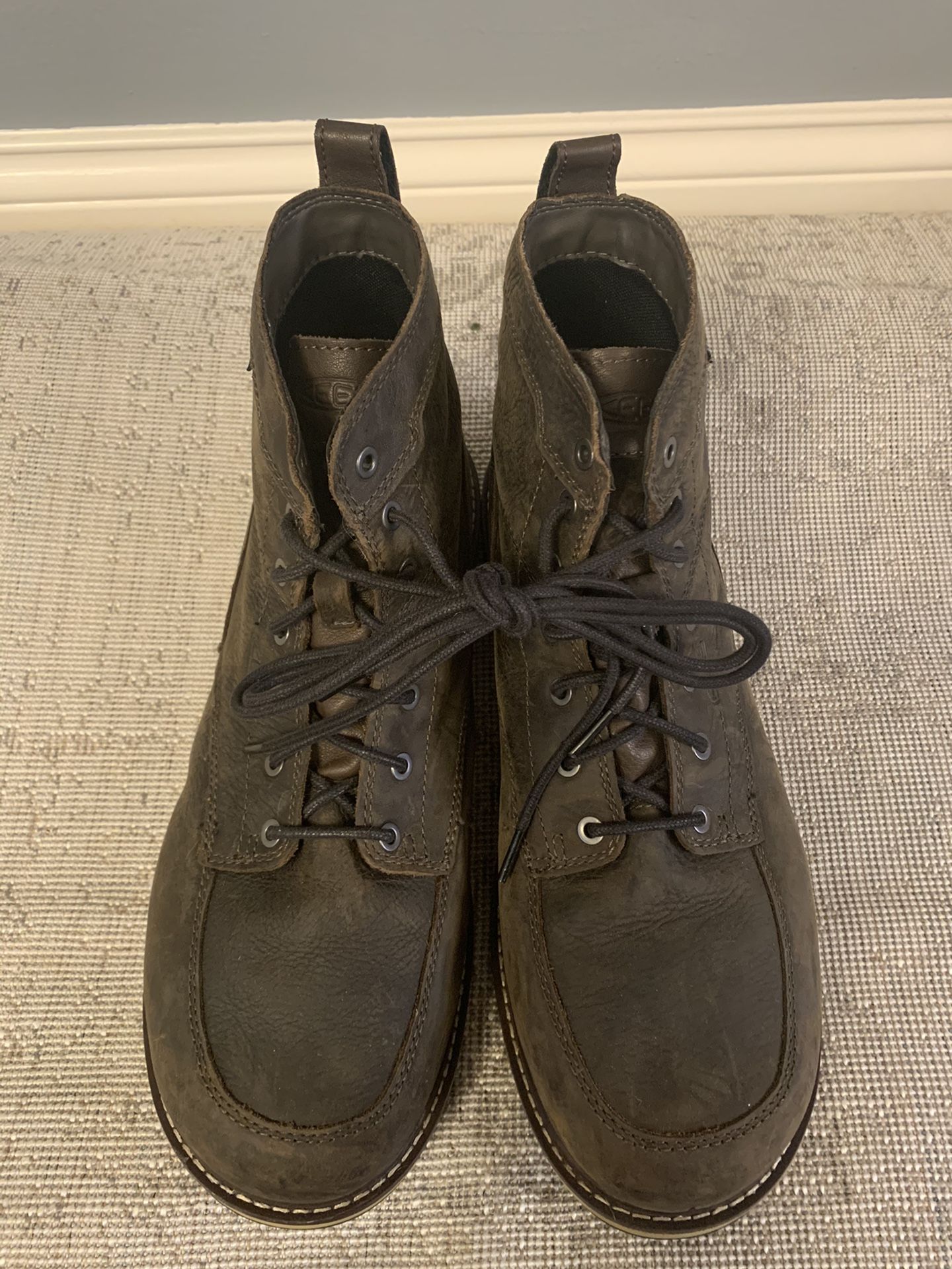 KEEN Utility San Jose Waterproof Aluminum Toe Work Boots For Men - Cascade Brown/Black - 14M