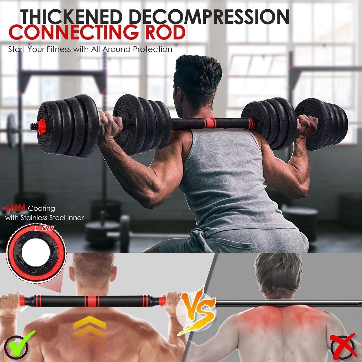Adjustable dumbbell barbell set ON SALE❗️