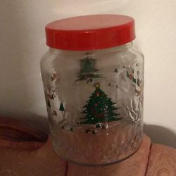 NEW Glass Christmas 🎄 Jar. Use For 🍬 Candy, Cookies 🍪 And More Thumbnail