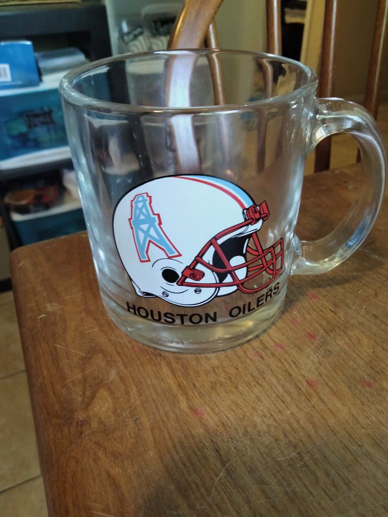 Vintage Houston Oilers Glass Mug With Handle $5 Mint Condition