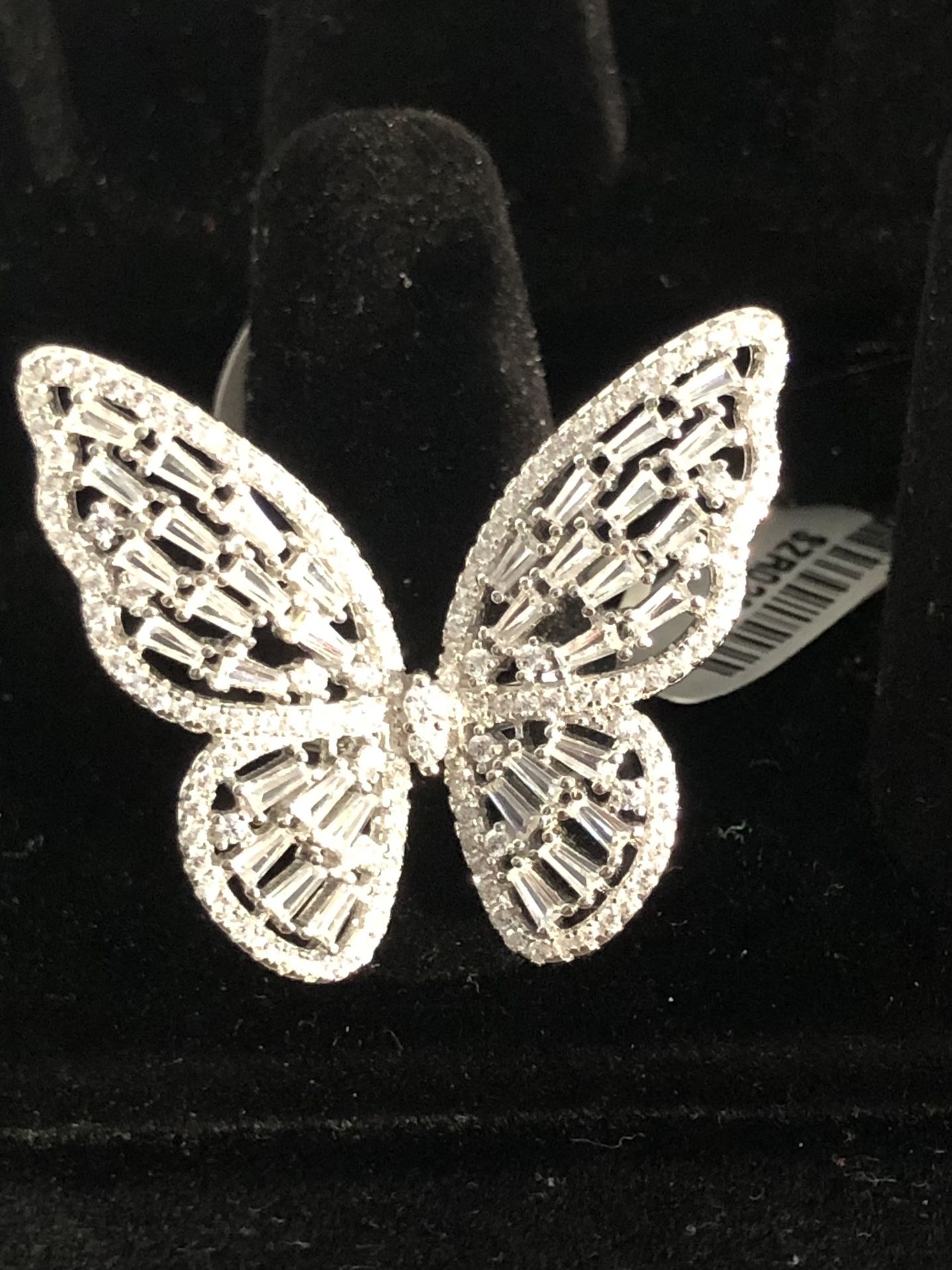 silver ring 9.25 number 9 in the shape of a butterfly