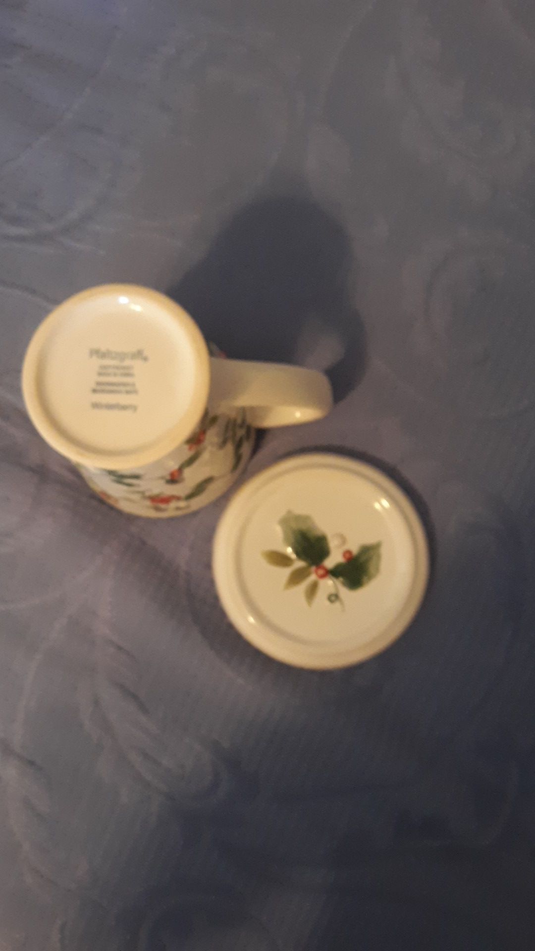 Pfaltzgraff brand mug and coaster/lid