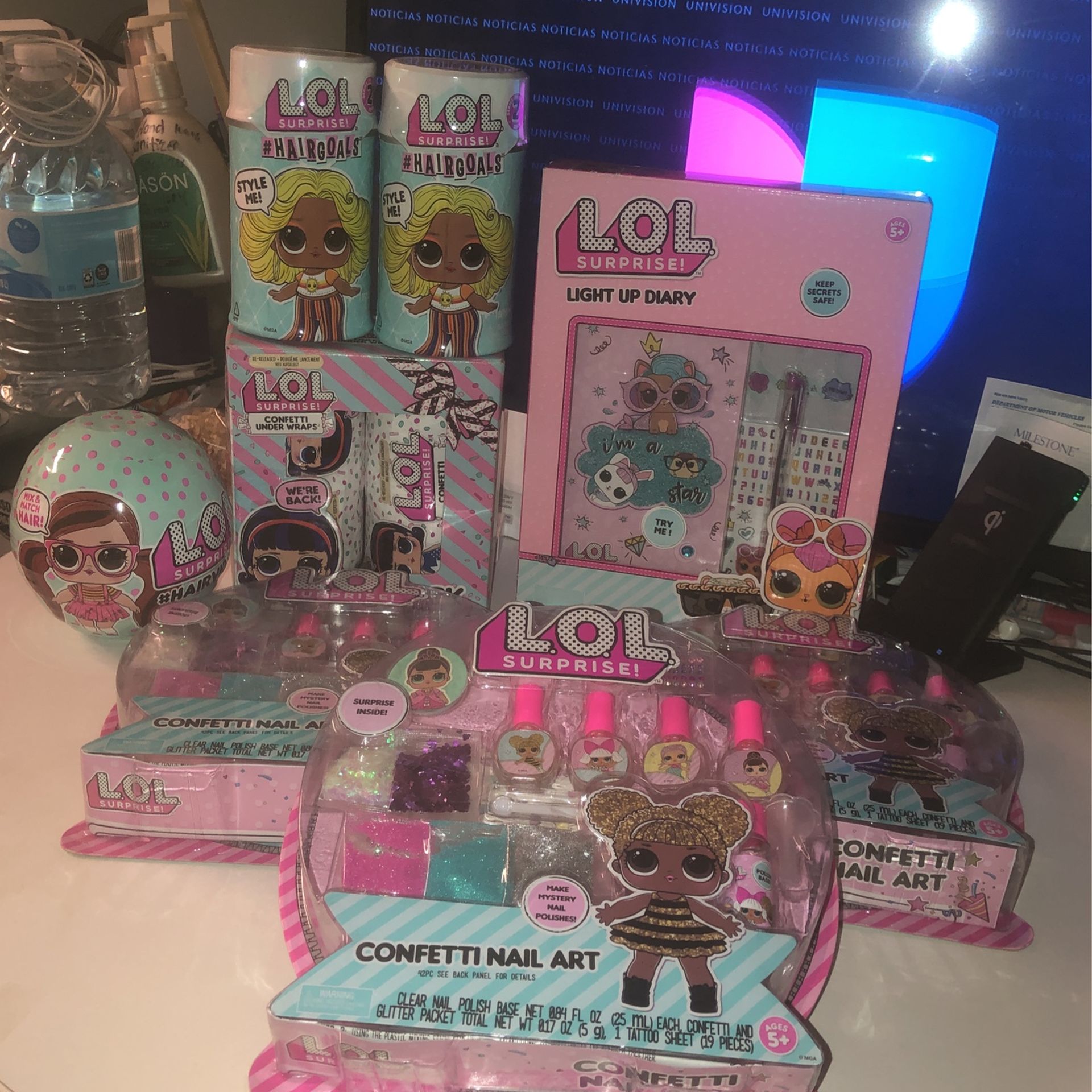 L.O.L. SURPRISE GIFTS!!! AVAILABLE FOR THIS CHRISTMAS HOLIDAYS . L.O.L HAIRGOALS $17, CONFETTI NAIL ART $12 . L.O.L. CONFETTI UNDER WRAPS $25