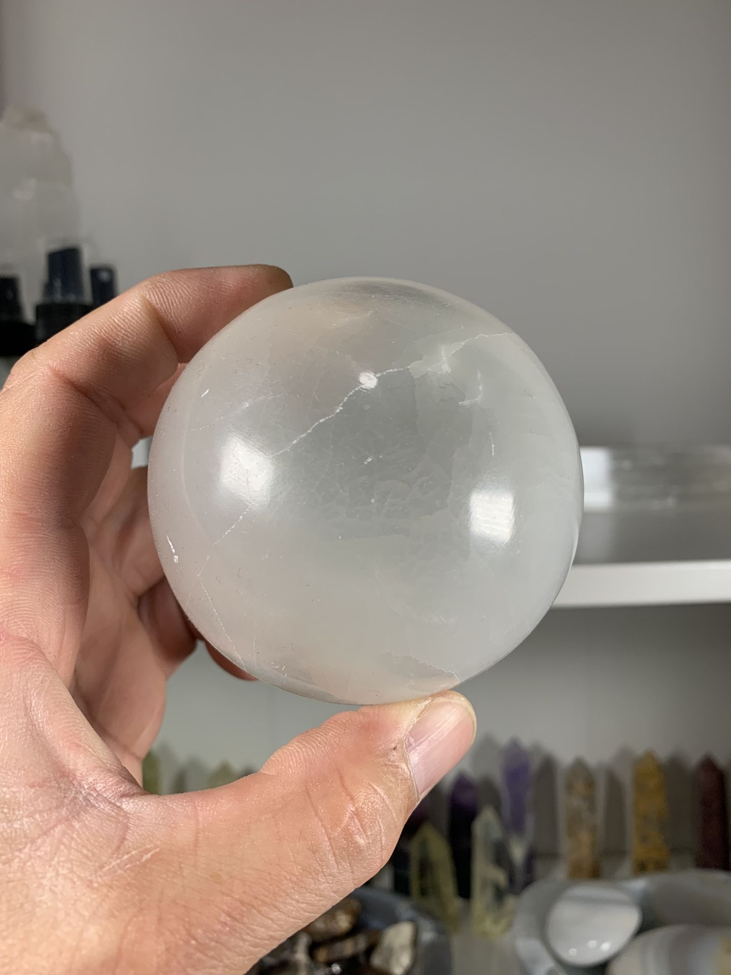 Selenite Sphere Healing Crystal