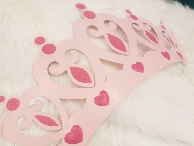 One metal pink glitter crown Decor/ princess tiara