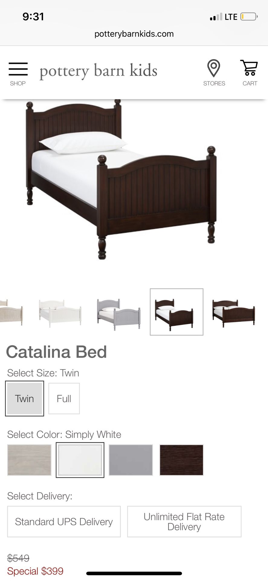 Pottery Barn Kids Catalina Twin Bed, Twin Bed Houston Tx