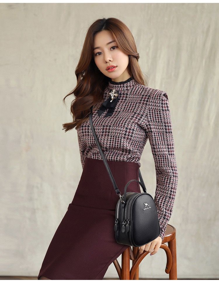 Brand new genuine leather small bag all-match three-layer shoulder bag