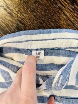 Baby Gap Blue/White Striped Collared Shirt - 3T Thumbnail