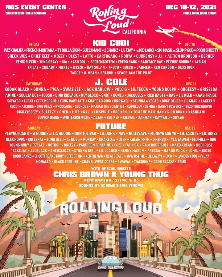 Rolling Loud California Tickets ( 2 Available ) J Cole Kid Cudi Future Chris Brown