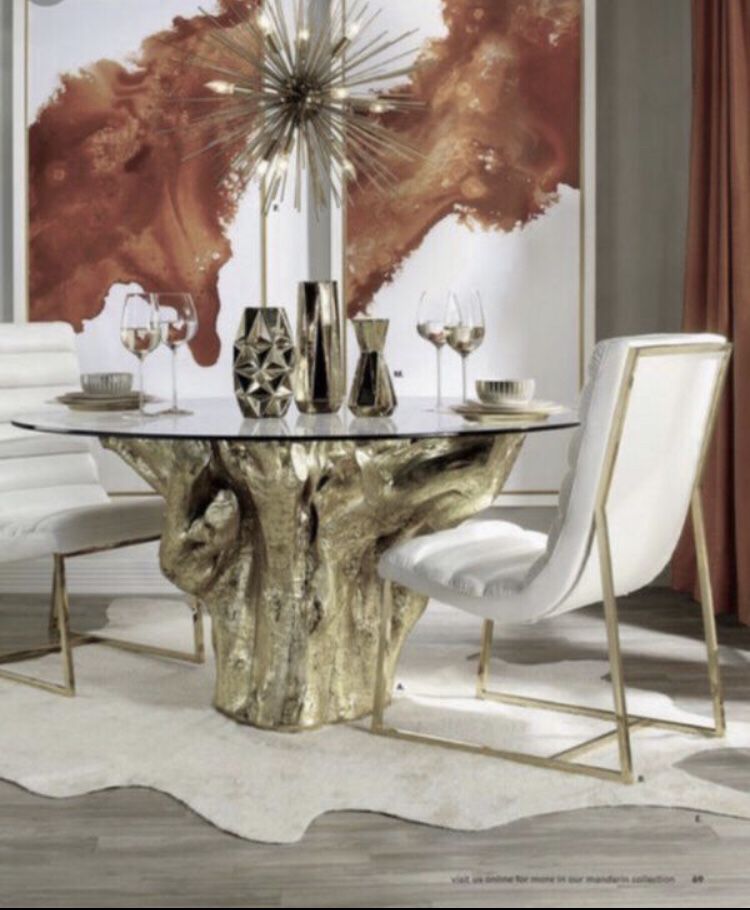 Z Gallerie Gold Sequoia Dining Table, Z Gallerie Dining Table Set
