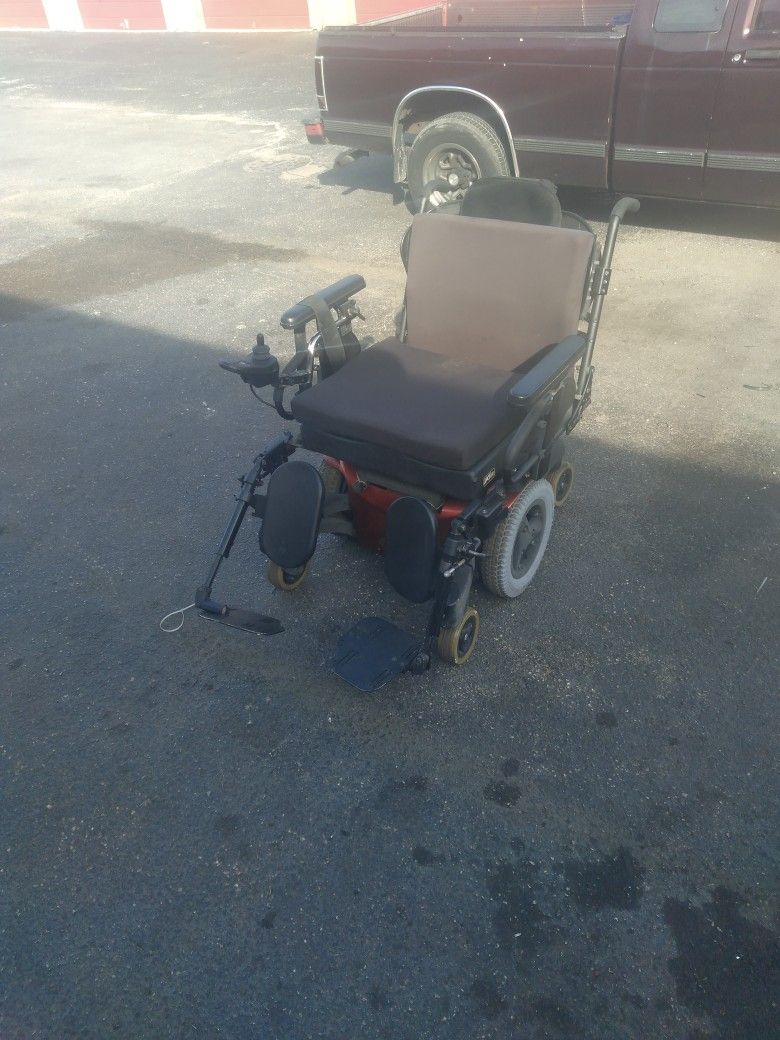 Mobility Chair, Quikie 715, Red Metallic, Extra Large, New Batteries, Adjustable Legs & Headrest, Adjustable Controller, 4 Speed Levels